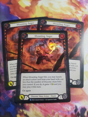 With Mounting Rage 3x Mounting Anger Yellow Rainbow Foil Playset Uprising FAB Flesh and ...
