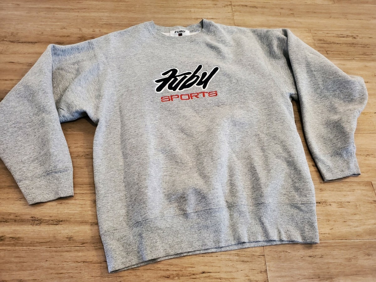 Vintage Fubu gray Classic Logo OG LOGO 90s Sweatshirt Mens Vintage Fubu gray Classic Logo OG LOGO 90s Sweatshirt Mens