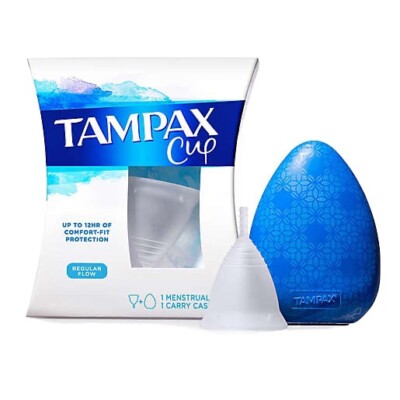 NEW+SEALED! TAMPAX Cup  Regular  Menstrual PLUS Carrying Case MEDICAL GRADE 