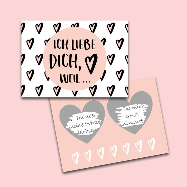 Valentinskarte Mit Umschlag Ich Liebe Dich Rubbelkarte Zum Valentinstag Geschenk-image