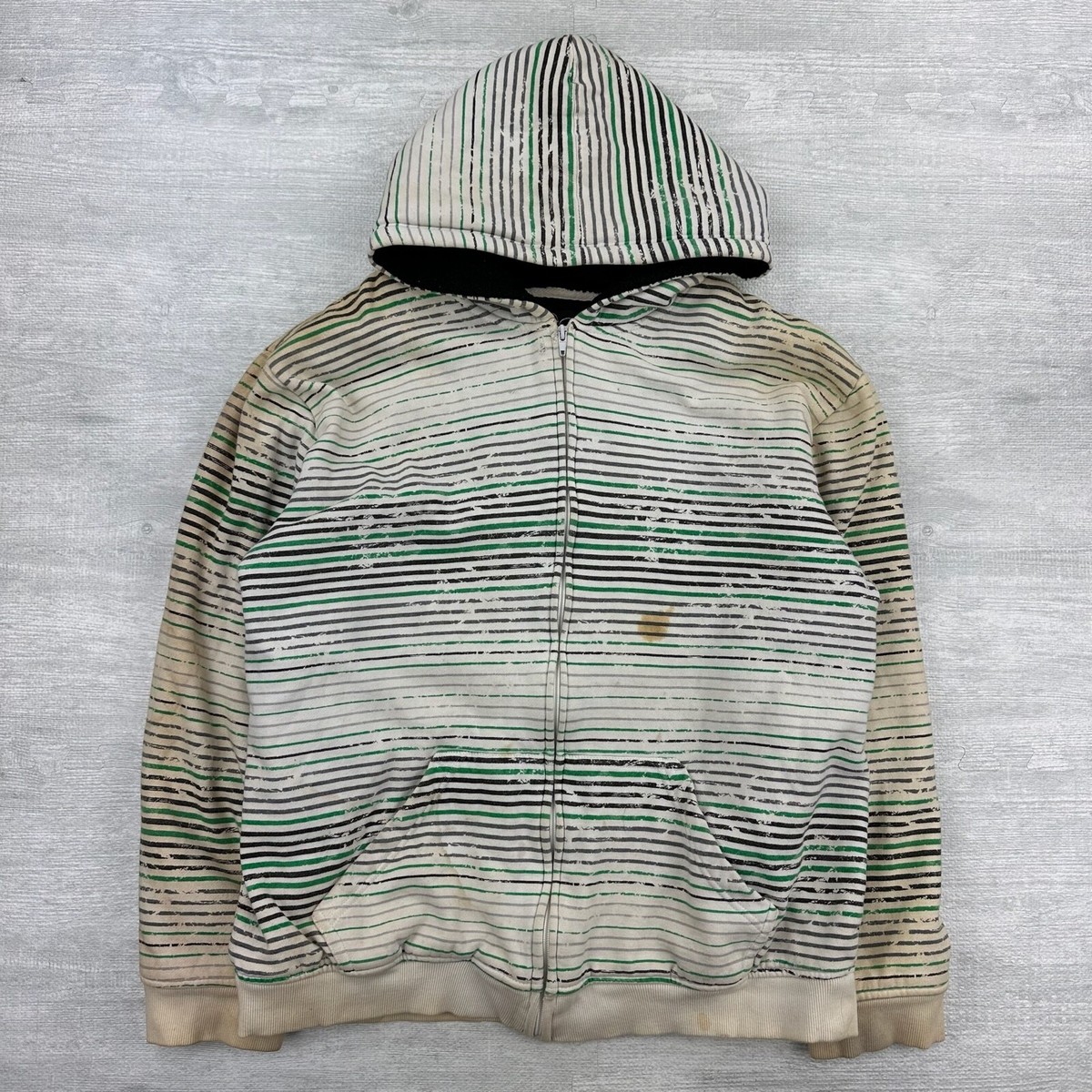 Vintage Y2K Hybrid Apparel Hoodie Mens XL Green White