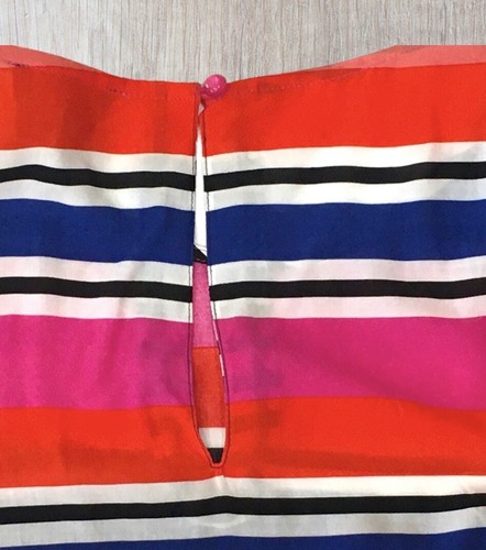 Nueva con etiquetas Blusa Top Cynthia Rowley a Rayas Mangas Cortas Colorida Talla Pequeña - Imagen 7 de 10