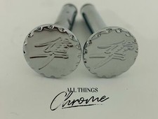 HAYABUSA ENGRAVED CHROME DIAMOND CUT FRONT PEG PINS 2008-2020 SUZUKI HAYABUSA