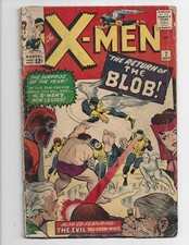 X-MEN #7 Marvel Silver 1964 - 1st app Cerebro  - 2nd app The Blob- Lee/Kirby CC