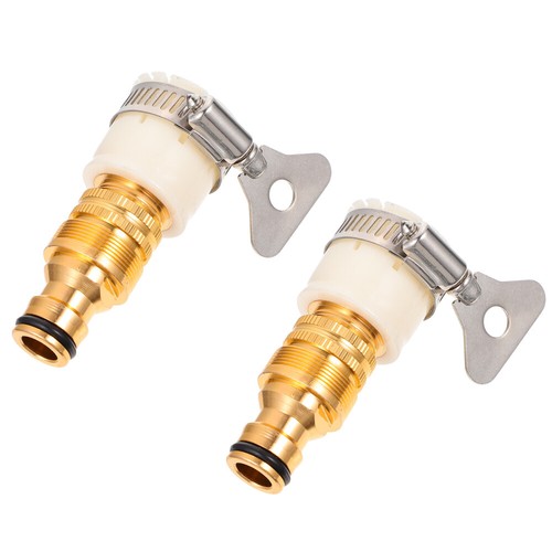 2 Pcs Aluminum Alloy Copper-plated Joints Irrigation System Adapter