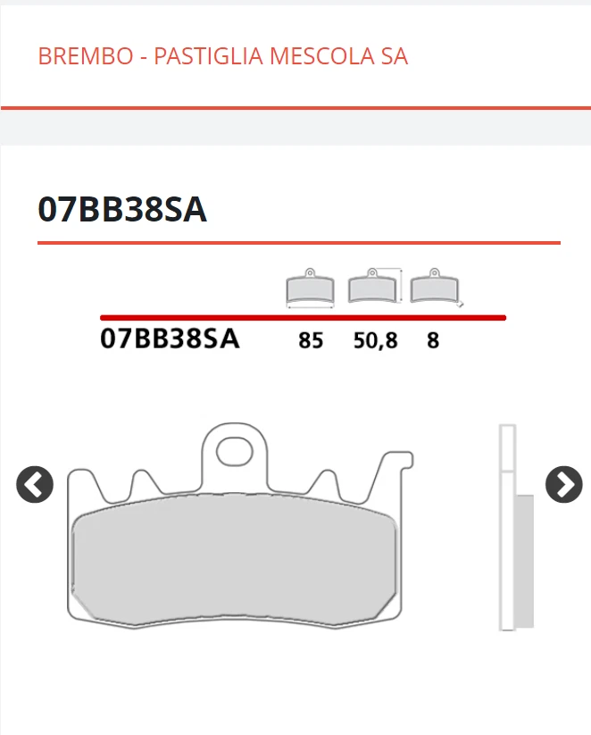 Brembo Front Brake Pads MV Agusta Rivale 800 2014 2015 — 第 3/4 张图片