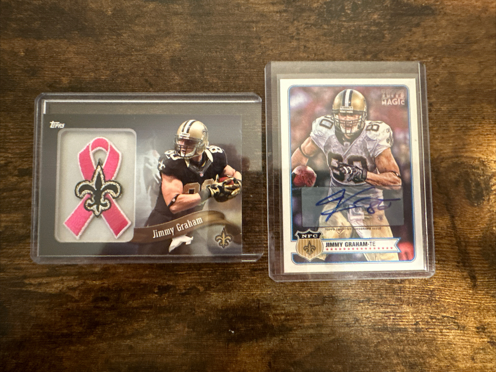2012 Topps Magic - Autographs #154 Jimmy Graham & 2013 Pink Ribbon Patch