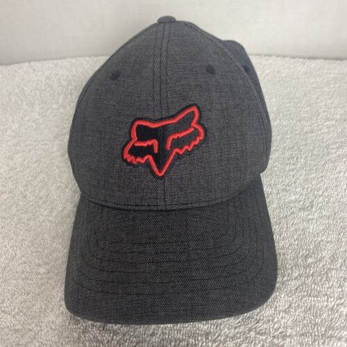 Casquette chapeau de course Fox ajustée logo gris rouge Flexfit extensible décontractée - Photo 1 sur 9