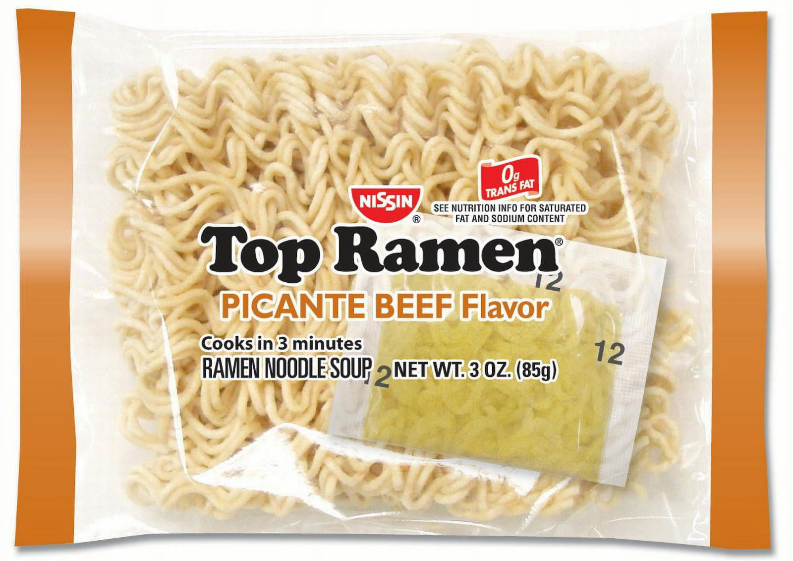 NISSIN TOP RAMEN SABOR CARNE CALIENTE Y PICANTE también conocido como SABOR CARNE PICANTE 24 unidades
