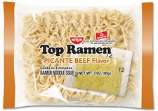 NISSIN TOP RAMEN HOT & SPICY BEEF FLAVOR aka PICANTE BEEF FLAVOR 24 Count