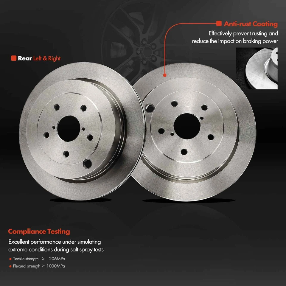 2x Rotores de freno de disco para Subaru B9 Tribeca 2006-2007 3,0 L Tribeca 2008-2014 trasero Foto 2 de 4