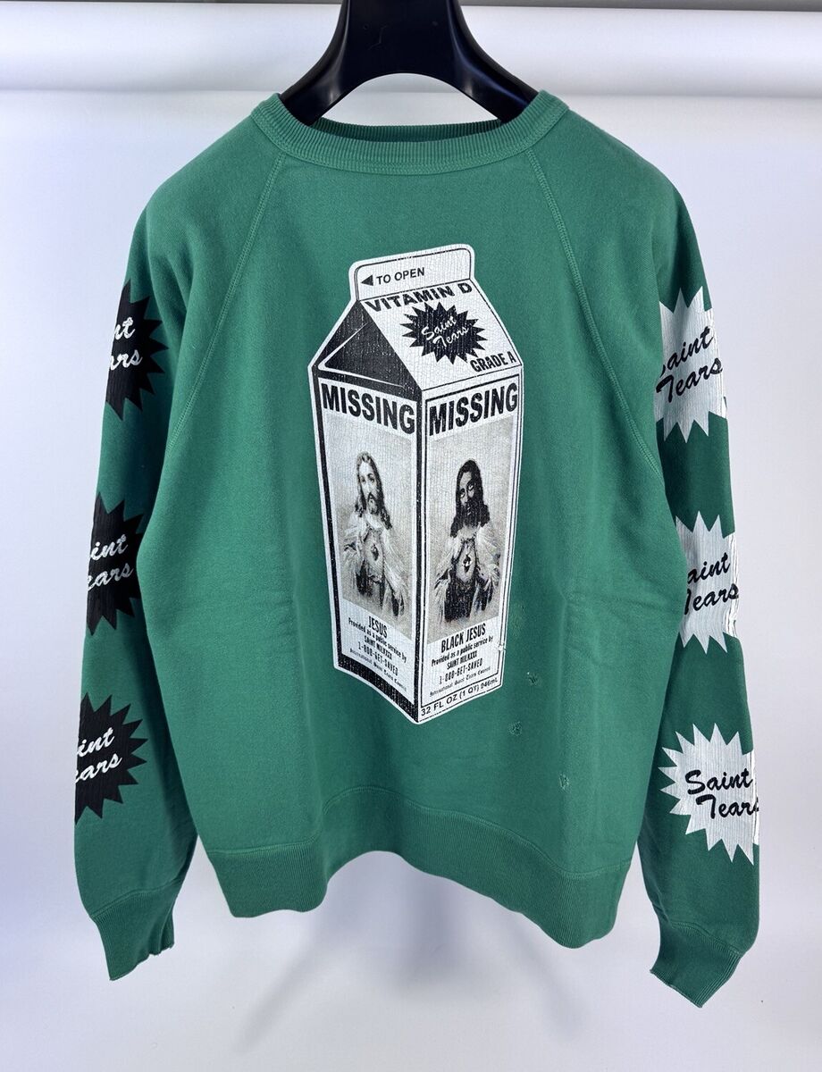 Saint Michael X Denim Tears Milk Carton Green Sweatshirt Saint Michael X Denim Tears Milk Carton Green Sweatshirt
