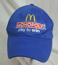 McDonald's Monopoly 2012 Play to Win Blue Adult Adjustable Ball Hat Cap VGC