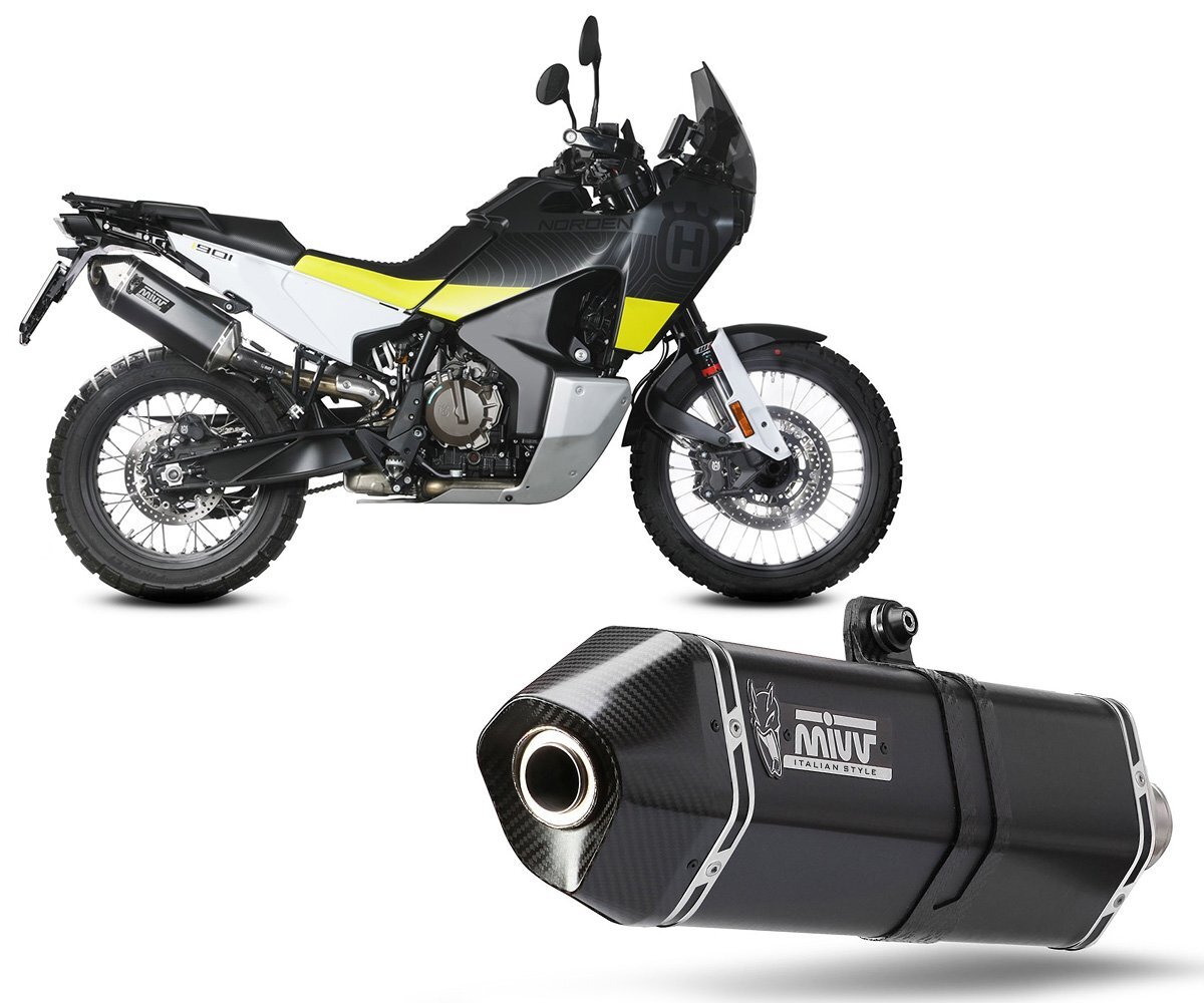 Mivv Exhaust Muffler SPEED EDGE BLACK INOX for Husqvarna Norden 901 2022 > 2023
