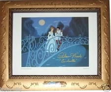 🔵 DELUXE FRAME hand signed REAL Cinderella 1950 Disney Voice Ilene Woods Dreams