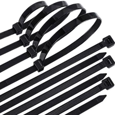 1000 BULK~18" BLACK CABLE ZIP TIES Heavy Duty UV Resistant UL 6/6 Nylon