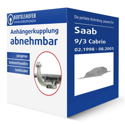 G.D.W. Anhängerkupplung abnehmbar für SAAB 9/3 Cabrio Typ YS3D AHK