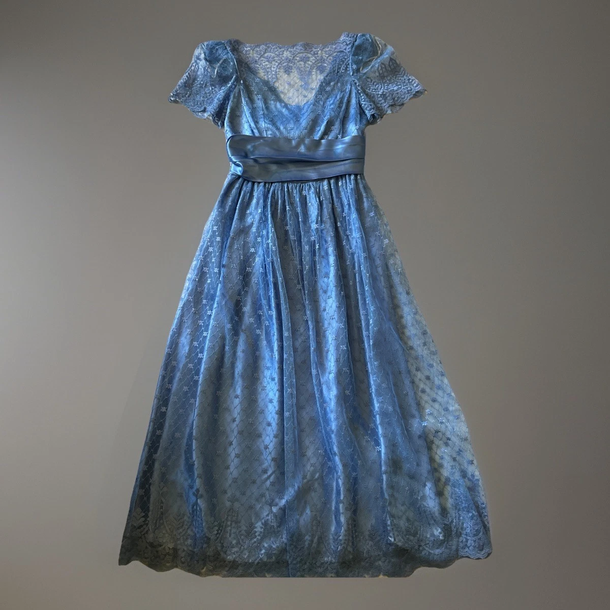 Royal Blue 80s Bridesmaid Dress Vintage Blue 80s Prom Style Dress S