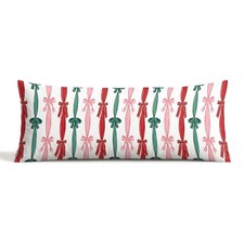 Red and Green Christmas Coquette Bow Body Pillow Cover with Zipper, Color05