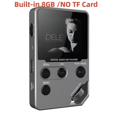 8 GB verlustfreier Bluetooth MP3-Musik-Player, Gehäuse aus Zinklegierung, Drehregler, Kabel UK
