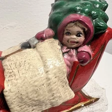 Vintage byron molds ceramics Christmas horse drawn carriage in snow with tree