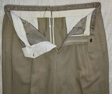 $295 ZANELLA BESPOKE designer men's TAN dress pants sz 34 (33) x 32 ~ITALY~