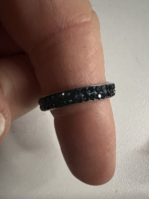 Sterling and Sapphire Wave Ring Size 7 .925 stacker
