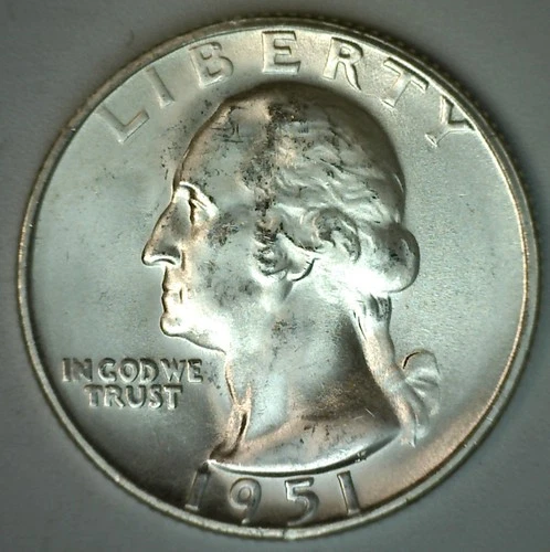 1951 S Washington Silver Quarter BU 25c Coin Uncirculated San Francisco Mint