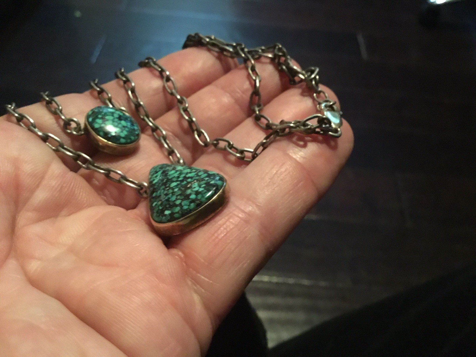 Authentic Native American  Spiderweb Turquoise Pe… - image 4