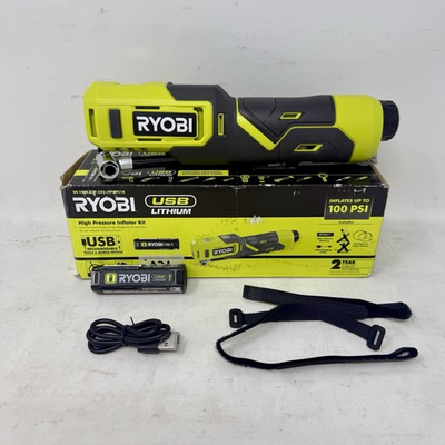 #ad RYOBI USB Lithium Cordless Bike amp; Ball Pump Kit w 2.0 Ah Battery amp; Cable $34.99