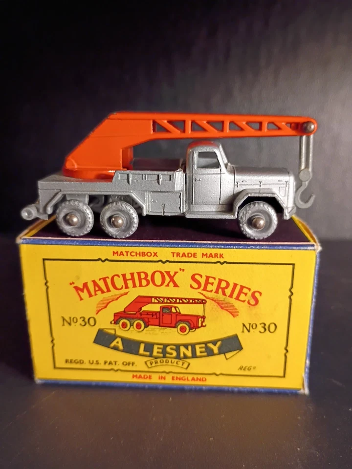 Matchbox #30B Magiruz - Deutz 6 Wheel Crane Truck 1961 selten knackig orig C Box