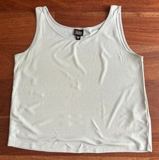 Eileen Fisher 100  Silk Camisole Tank Top Green Work Office Minimalist SZ M