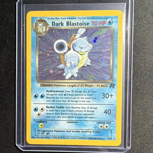 Pokémon Dark Blastoise Holo Rare 70HP Team Rocket 3/82 English Card 2000