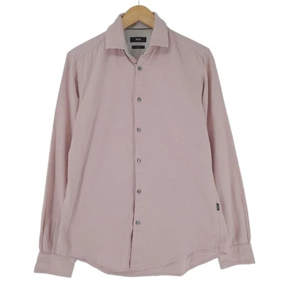 HUGO BOSS Chemise Homme Rose Coton Boutonnée Slim Fit Manches Longues - Photo 1/4