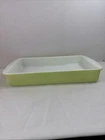 Vintage Pyrex Glass Baking Dish Lime Green 2 Qt Rectangle Casserole #232