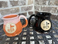 2 Sunset Hill Stoneware Brown Coffee Mugs FCA Fellowship of Christian Athletes