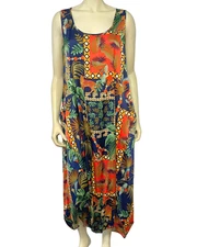 Attitudes by Renee Sz M Global Illusions Draped Jumpsuit Jungle Boho Flowy New