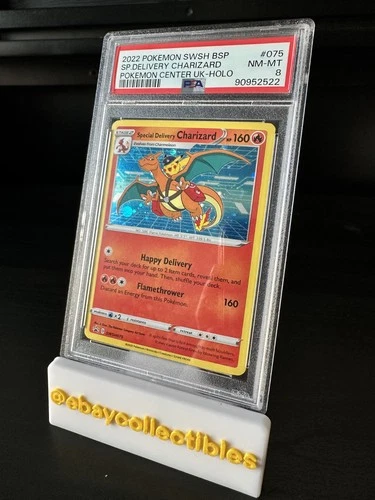 PSA 8 Pokemon SWSH Black Star Promo #075 Special Delivery Charizard UK Holo