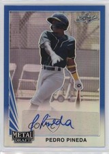 2021 Leaf Metal Draft 1990 Leaf Blue Rainbow /35 Pedro Pineda #LA-PP1 Auto nd3