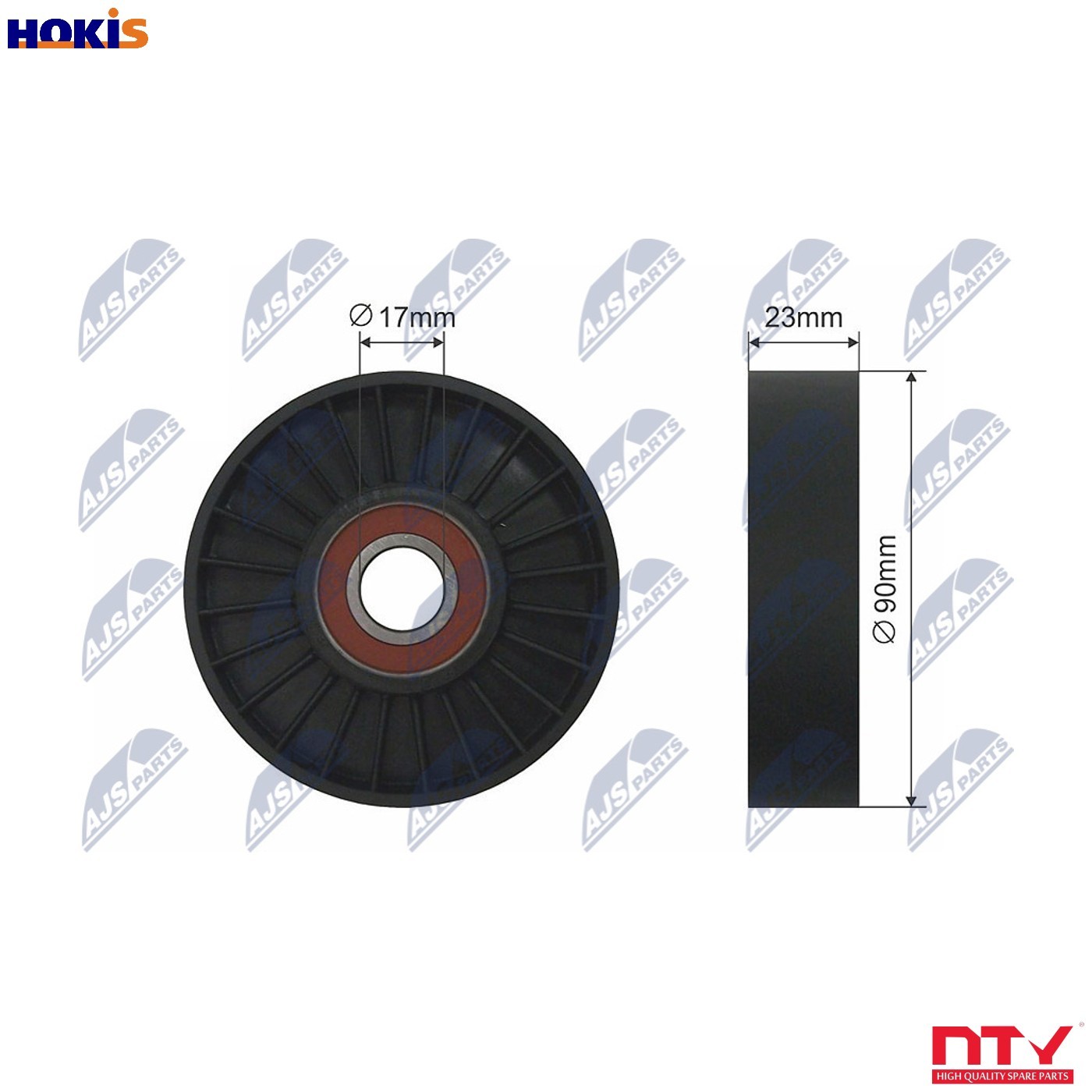 V-belt tensioner pulley RNK-SA-000 NTY for SAAB 9-5 9-3 9-3 Cabriolet 9-5 Estate - Image 6