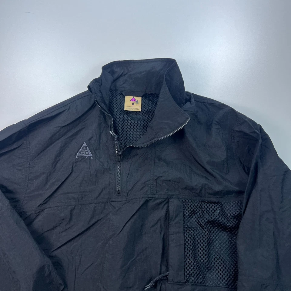 Nike ACG 1/4 Cremallera Pullover Rompevientos Chaqueta Mujer Grande Negra Ligera Foto 2 de 4