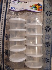 NEW SUREFRESH 10 MINI CLEAR PLASTIC SMALL BOXES WITH LID CONTAINER STORAGE CRAFT