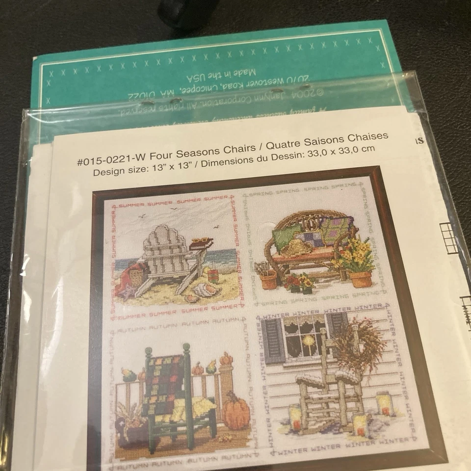 Four Seasons Chairs Janlynn's Counted Cross Stitch Just a Chart New 13" x 13" - Image 4 of 4
