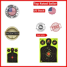 18x24 Fluorescent Yellow Rifle Shooting Target - 10 Pack for Instant Hit Visi...