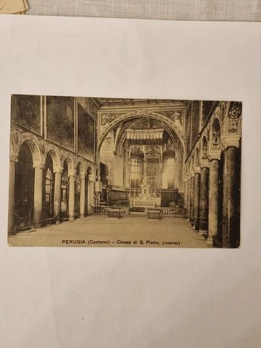 Postcard Perugia Church of St. Peter 1917 Ed. Mignini 78910 CI98