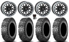 System 3 SB-9 Bdlk 15" Wheels Gloss Bk 32" Predator Tires RZR Turbo S / RS1