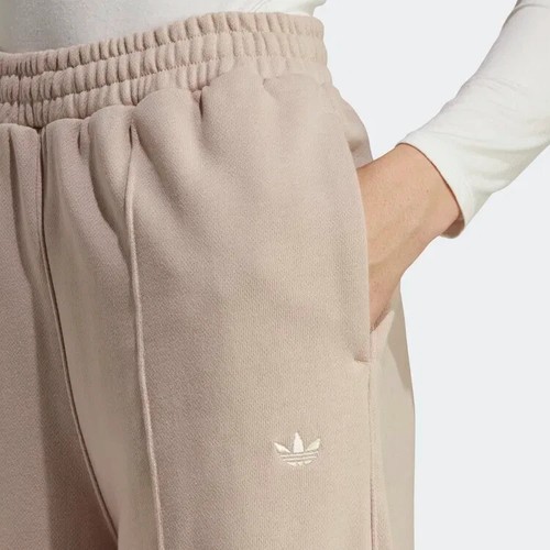 adidas Originals Womens Premium Essentials Pintuck Wide Leg Joggers - Brown - Picture 4 of 5