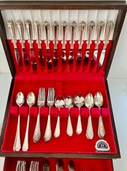 Vintage Reed & Baron Design International Silver Company. Juego de cajas de madera Foto 2 de 3