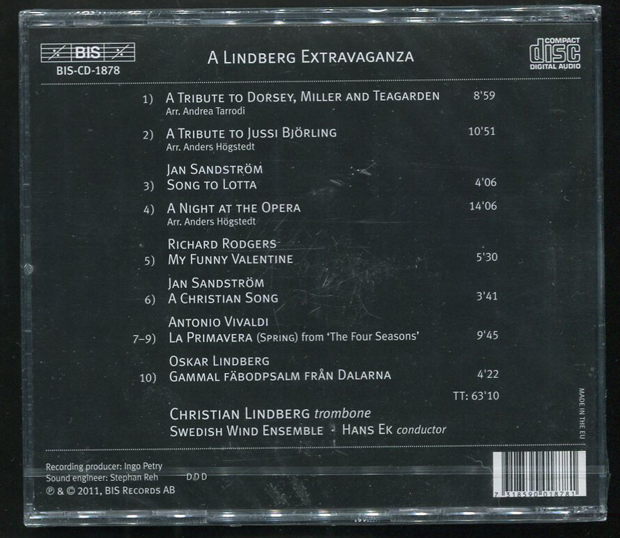 Hans Ek, Swedish Wind Ensemble: A Lindberg Extravaganza | CD