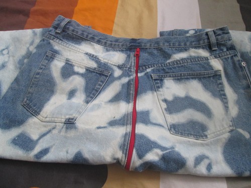 KJ  MENS REAR ZIP SKINHEAD BLEACHERS JEANS   FETISH     36" WAIST - Afbeelding 3 van 4